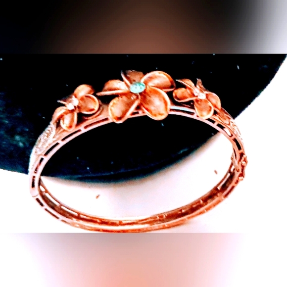 Vintage Flower Design Pattern Sterling Silver 9.25 Bangle Size 7 inch Bracelet. - Picture 11 of 11